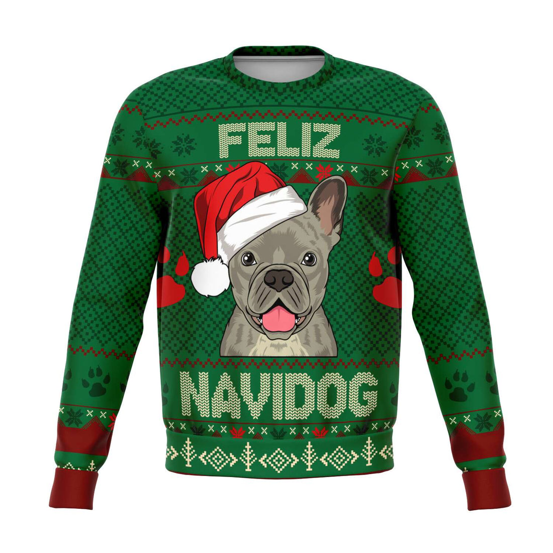 Kate McEnroe New York Feliz Navidog French Bulldog Ugly Christmas SweatersSweatshirtSBSWF_D - 9965 - XS