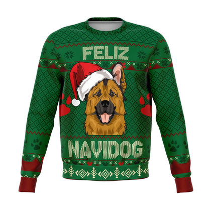 Kate McEnroe New York Feliz Navidog German Shepherd Ugly Christmas SweatersSweatshirtSBSWF_D - 7882 - XS