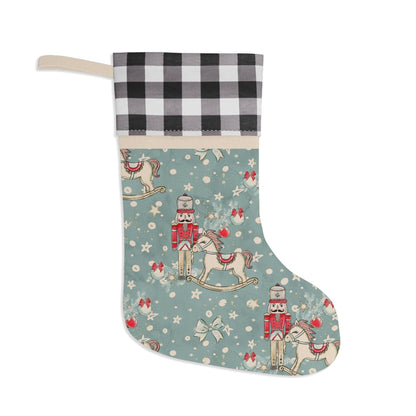 Kate McEnroe New York Festive Nutcracker Christmas Stocking: Plaid Top, Burlap Linen Boot, Spacious - Perfect Holiday Decor, Gift for KidsHoliday Stockings95850411104450938823