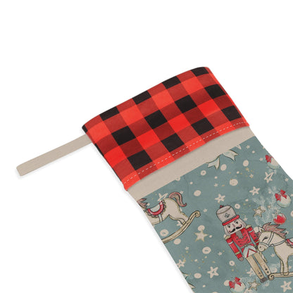 Kate McEnroe New York Festive Nutcracker Christmas Stocking: Plaid Top, Burlap Linen Boot, Spacious - Perfect Holiday Decor, Gift for KidsHoliday Stockings95850411104450938823