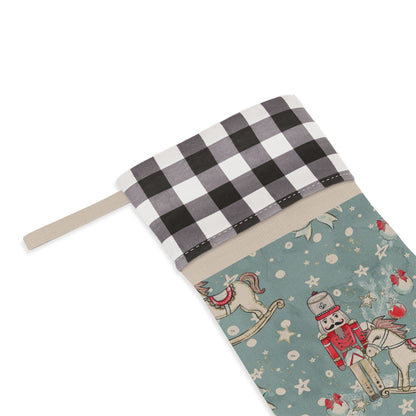 Kate McEnroe New York Festive Nutcracker Christmas Stocking: Plaid Top, Burlap Linen Boot, Spacious - Perfect Holiday Decor, Gift for KidsHoliday Stockings95850411104450938823