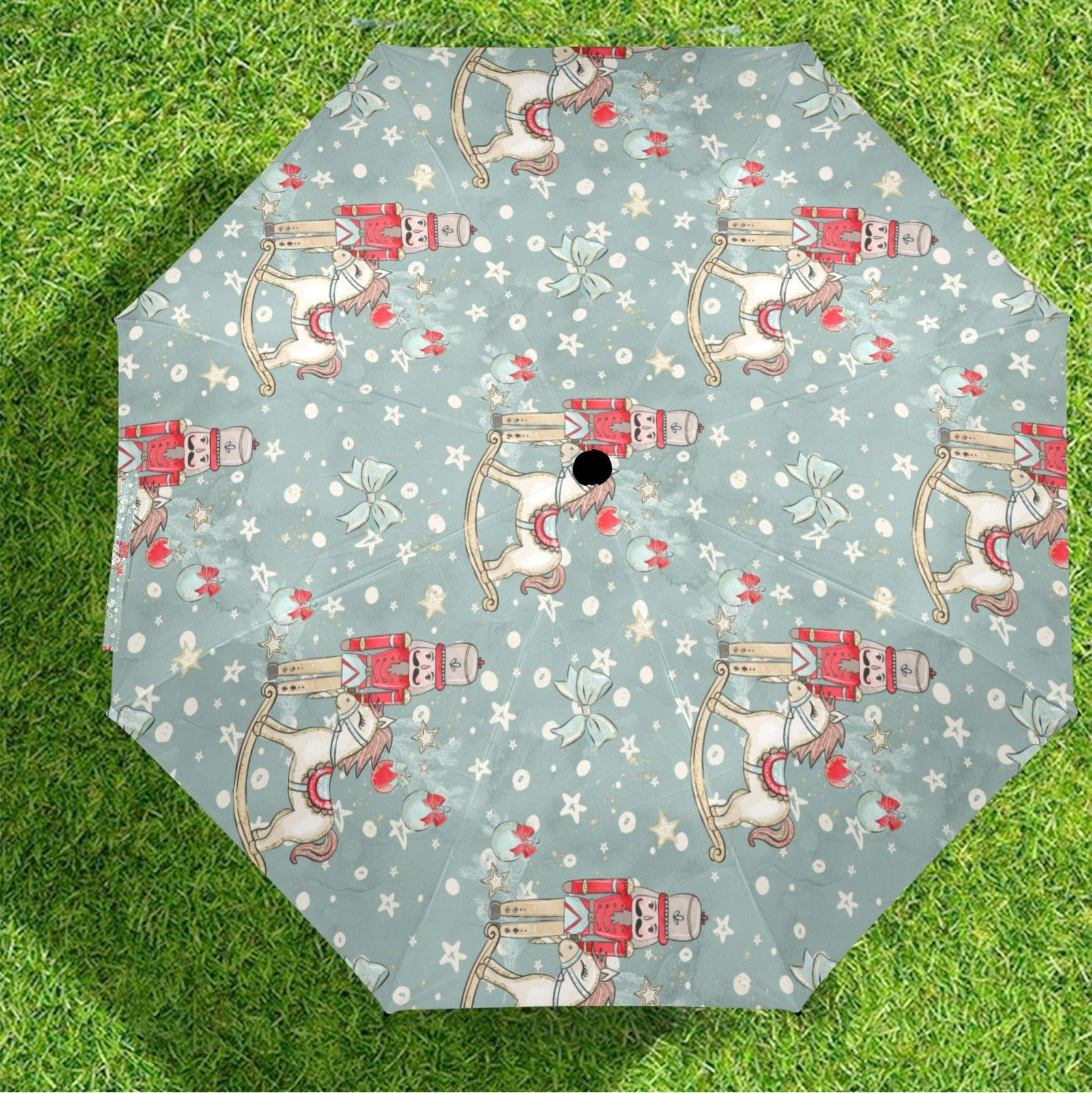 Kate McEnroe New York Festive Nutcracker Semi - Automatic Foldable UmbrellaUmbrellasD2842159