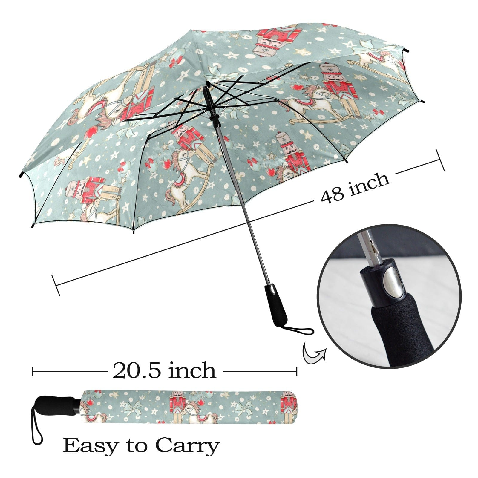 Kate McEnroe New York Festive Nutcracker Semi - Automatic Foldable UmbrellaUmbrellasD2842159