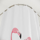 Kate McEnroe New York Flamingo Tropical Flowers Shower Curtains, Pink Flamingo Shower and Bath Curtain, Tropical Flowers Bath Curtain, Floral Bath DecorShower CurtainsS40 - FLA - TRO - 7X7B