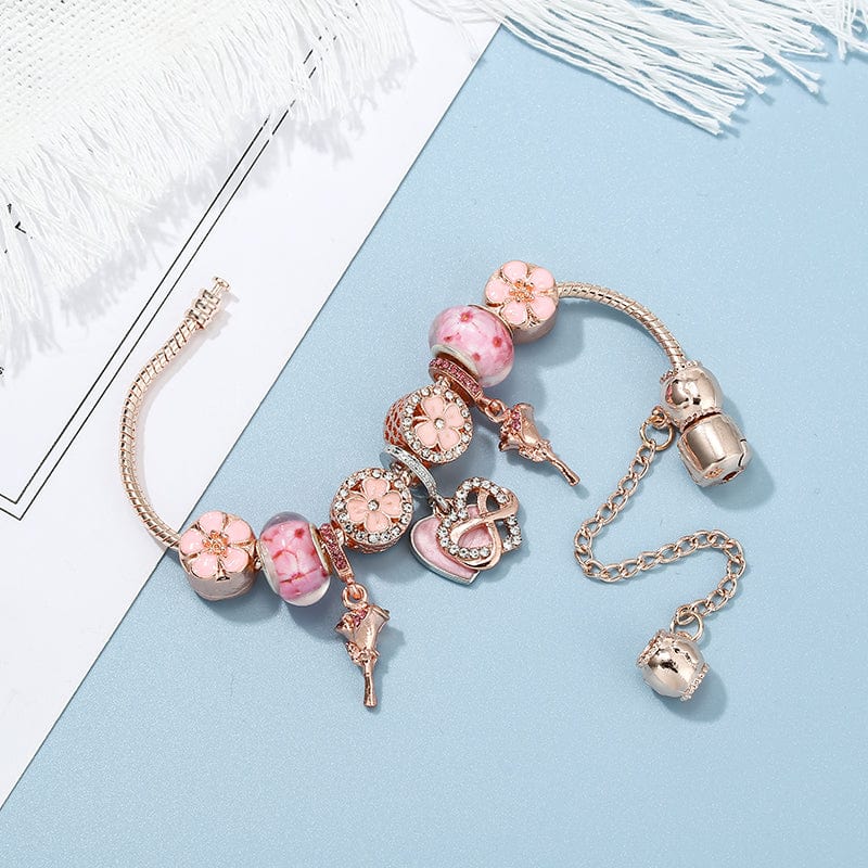 Kate McEnroe New York Floral Crystal Beads Charm Bracelets Bracelets Rose Gold / 16cm 51497718-rose-gold-16cm