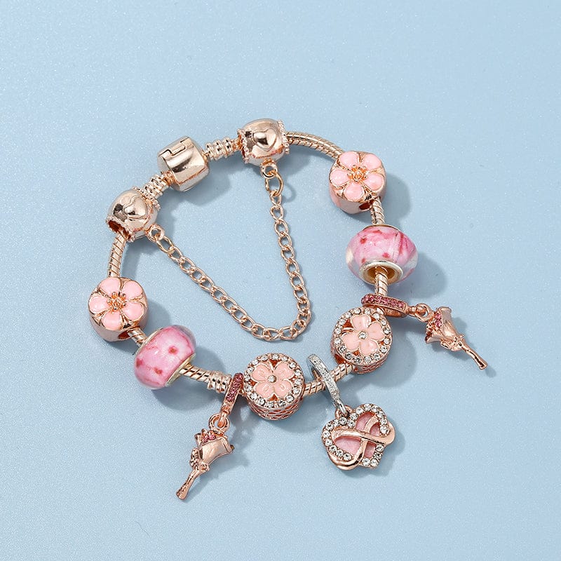 Kate McEnroe New York Floral Crystal Beads Charm Bracelets Bracelets Rose Gold / 17cm 51497718-rose-gold-17cm