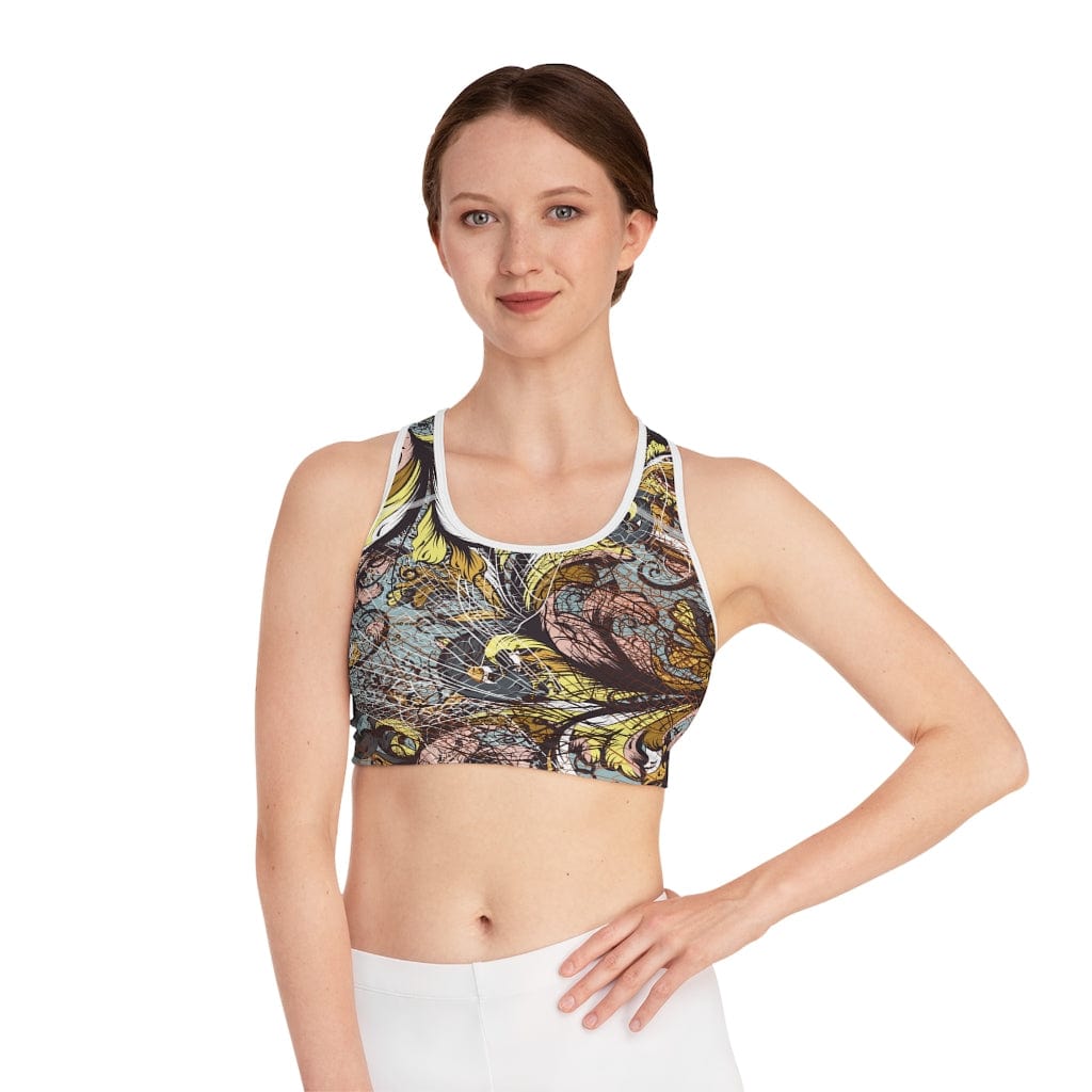 Kate McEnroe New York Floral Dragonfly Sports BraSports Bra3549444934