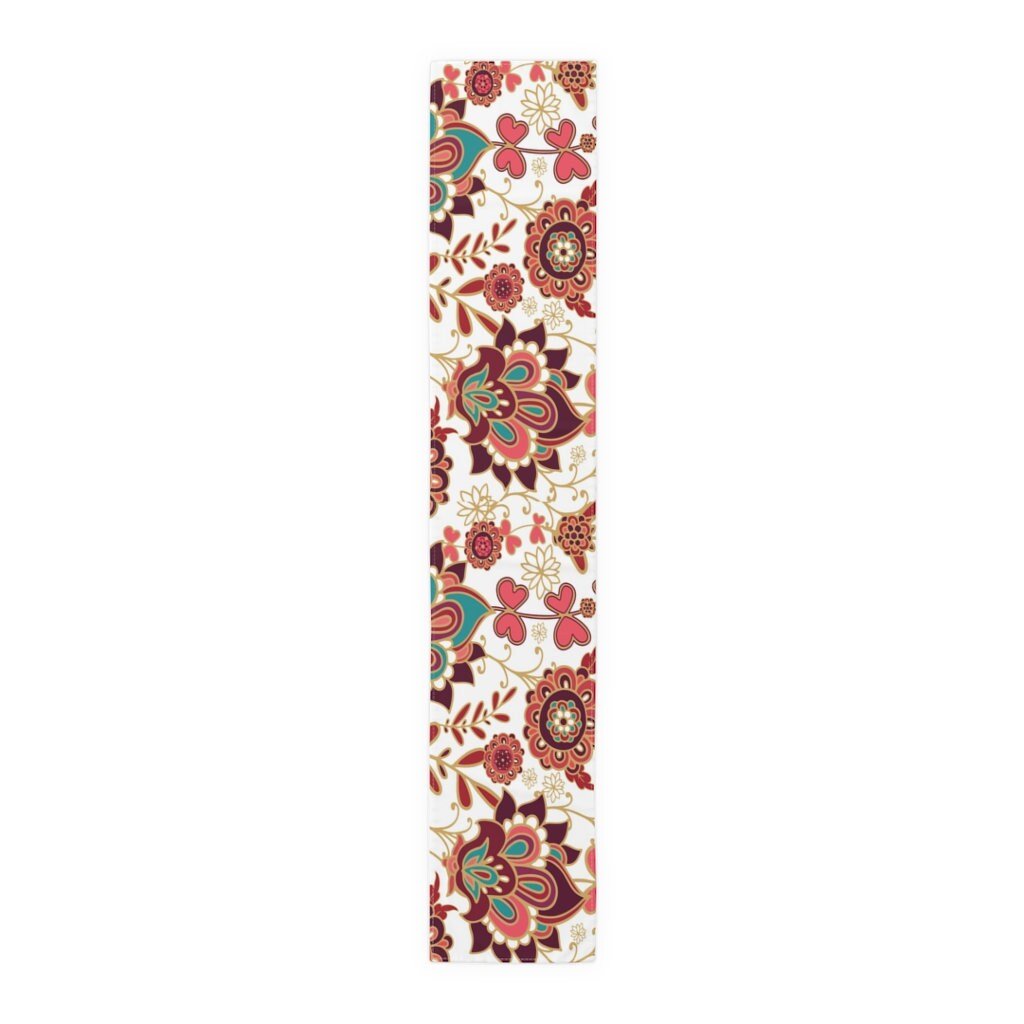 Kate McEnroe New York Floral Paisley Ornamental Table Runner, Boho Indian Print Table Linens, Country Farmhouse Table DecorTable Runners39025476276112344738