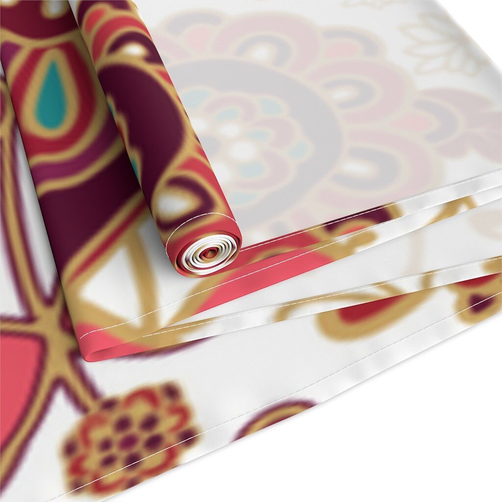 Kate McEnroe New York Floral Paisley Ornamental Table Runner, Boho Indian Print Table Linens, Country Farmhouse Table DecorTable Runners39025476276112344738