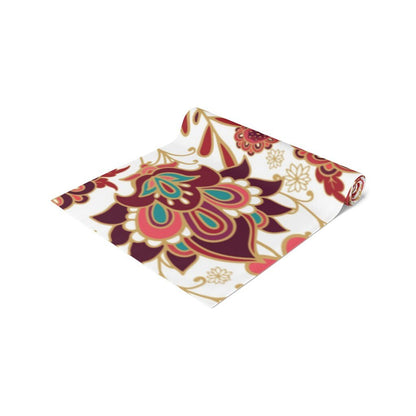 Kate McEnroe New York Floral Paisley Ornamental Table Runner, Boho Indian Print Table Linens, Country Farmhouse Table DecorTable Runners39025476276112344738