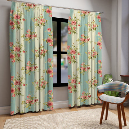 Kate McEnroe New York Floral Shabby Chic Country Farmhouse Window CurtainsWindow CurtainsW3D - SHA - CHI - SH4