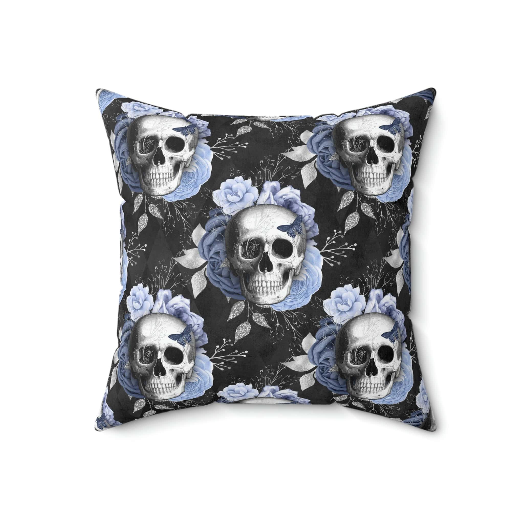 Kate McEnroe New York Floral Skull Square Pillow Cover Throw Pillow Covers 18&quot; × 18&quot; 3549442682