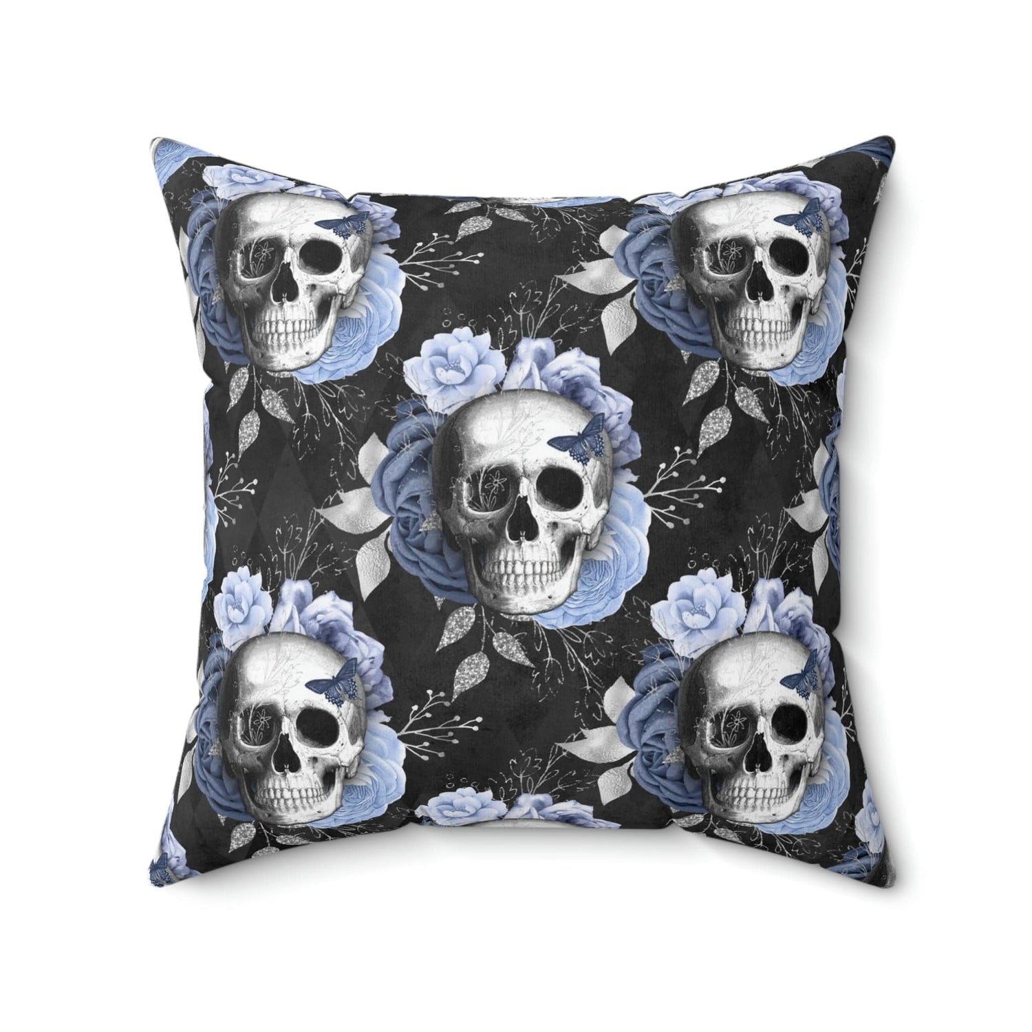 Kate McEnroe New York Floral Skull Square Pillow Cover Throw Pillow Covers 20&quot; × 20&quot; 3549442683