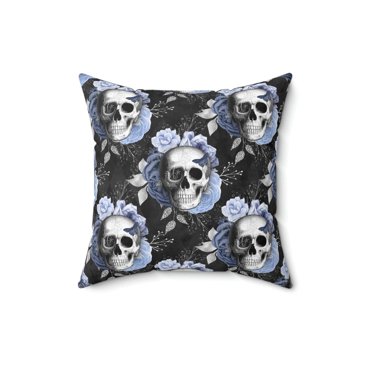 Kate McEnroe New York Floral Skull Square Pillow CoverThrow Pillow Covers3549442685