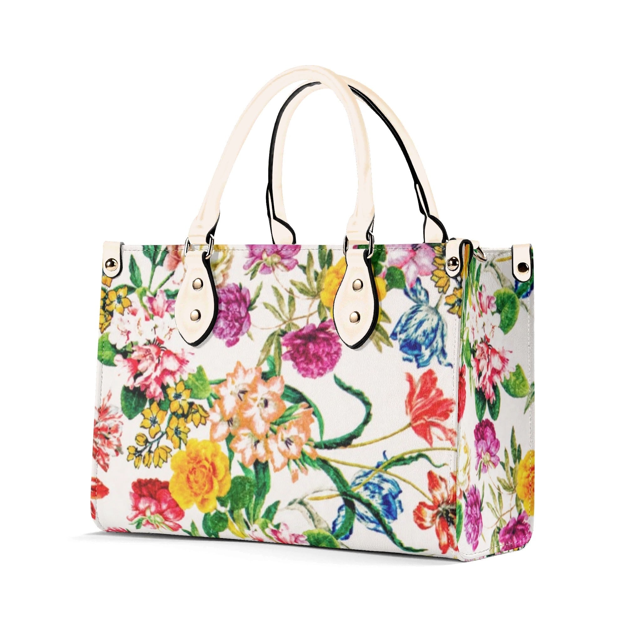 Kate McEnroe New York Floral Top Handle Handbag, Vintage Style Botanical SatchelHandbagsWJ25X9EW-1