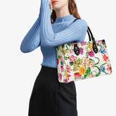 Kate McEnroe New York Floral Top Handle Handbag, Vintage Style Botanical SatchelHandbagsWJ25X9EW-1