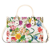 Kate McEnroe New York Floral Top Handle Handbag, Vintage Style Botanical SatchelHandbagsWJ25X9EW-1