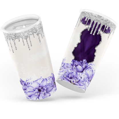 Kate McEnroe New York Flower Glitter Tumbler 20oz - Purple 20oz Tumblers 20oz / Purple SB20TBR-288432-20oz