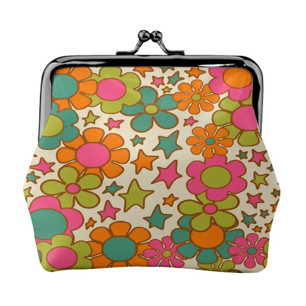 Kate McEnroe New York Flower Power Kiss Lock Coin Purse, Retro Groovy Mid Century ModernCoin PursestA33NacKeB
