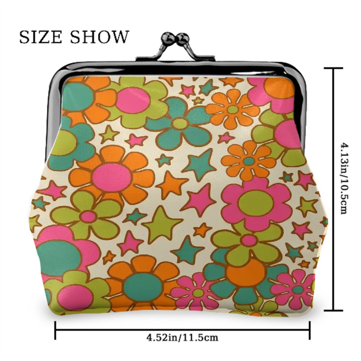 Kate McEnroe New York Flower Power Kiss Lock Coin Purse, Retro Groovy Mid Century ModernCoin PursestA33NacKeB