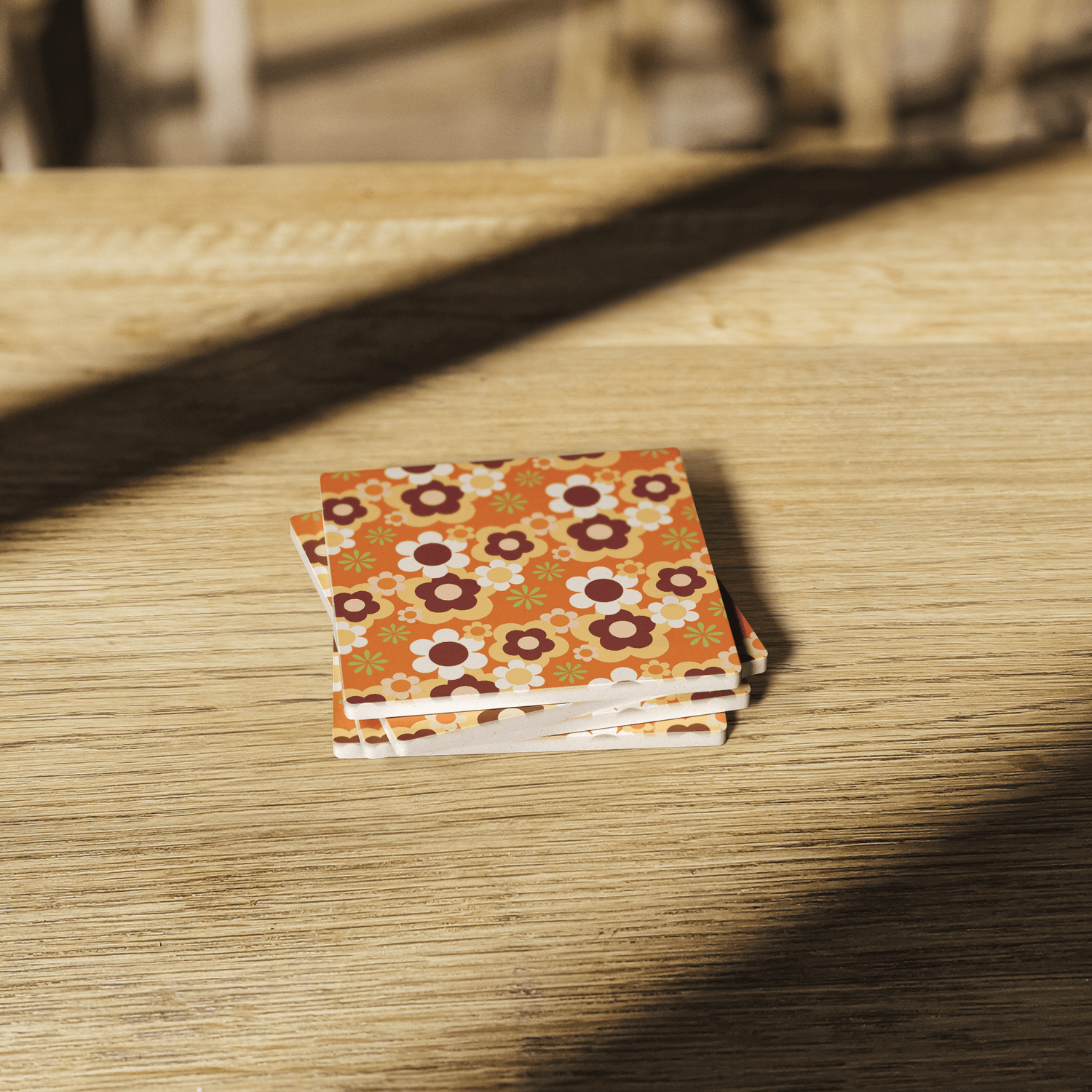 Kate McEnroe New York Flower Power Retro 70s Groovy Daisy Floral Drink Coaster SetCoasters7021