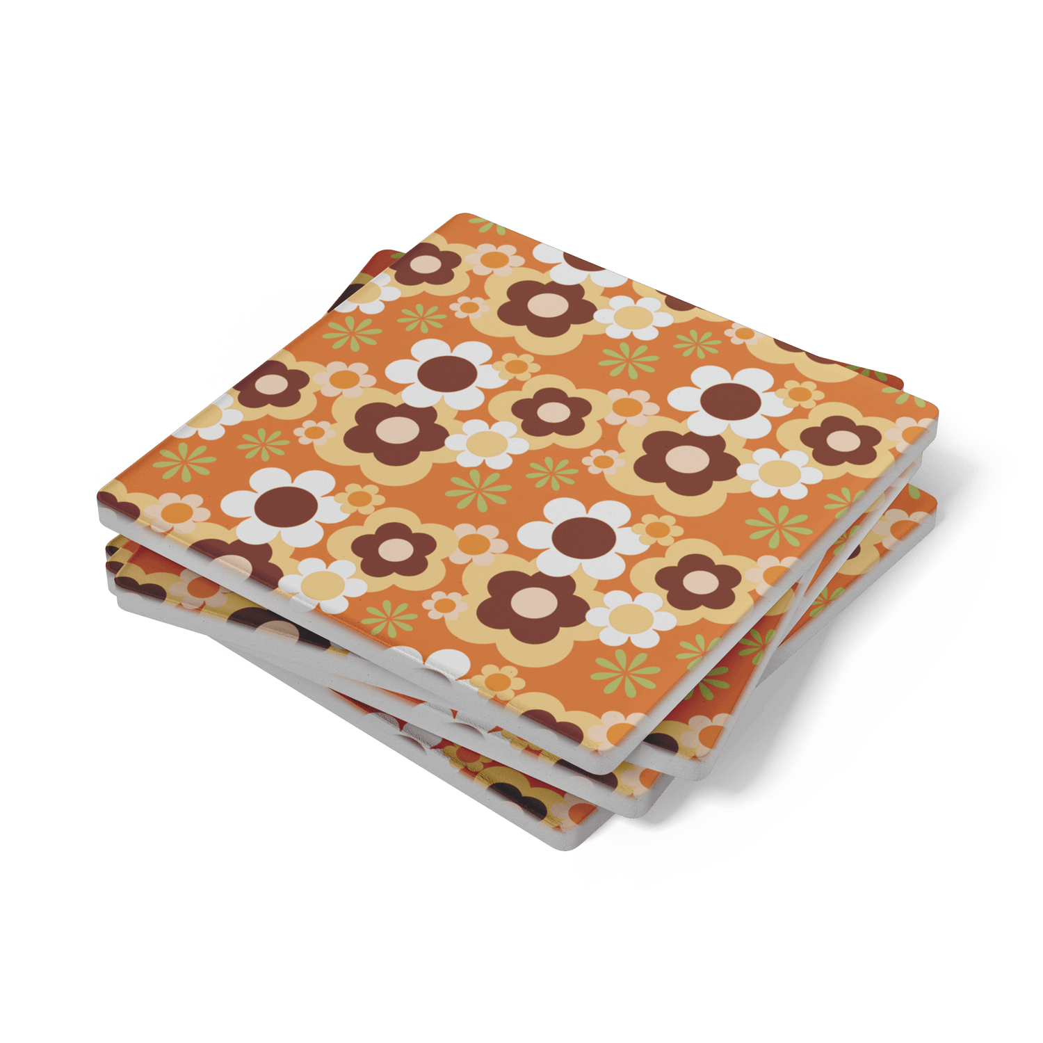 Kate McEnroe New York Flower Power Retro 70s Groovy Daisy Floral Drink Coaster SetCoasters7021