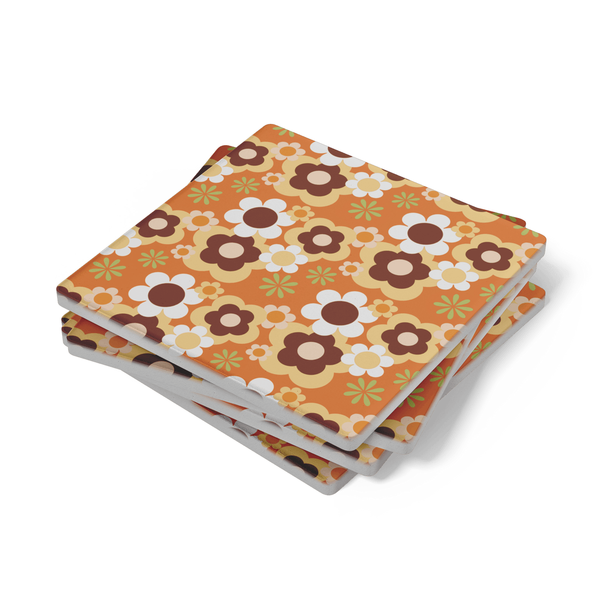 Kate McEnroe New York Flower Power Retro 70s Groovy Daisy Floral Drink Coaster SetCoasters7021