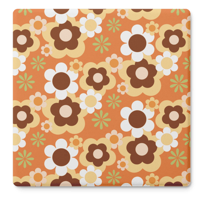 Kate McEnroe New York Flower Power Retro 70s Groovy Daisy Floral Drink Coaster SetCoasters7021
