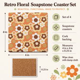 Kate McEnroe New York Flower Power Retro 70s Groovy Daisy Floral Drink Coaster SetCoasters7021
