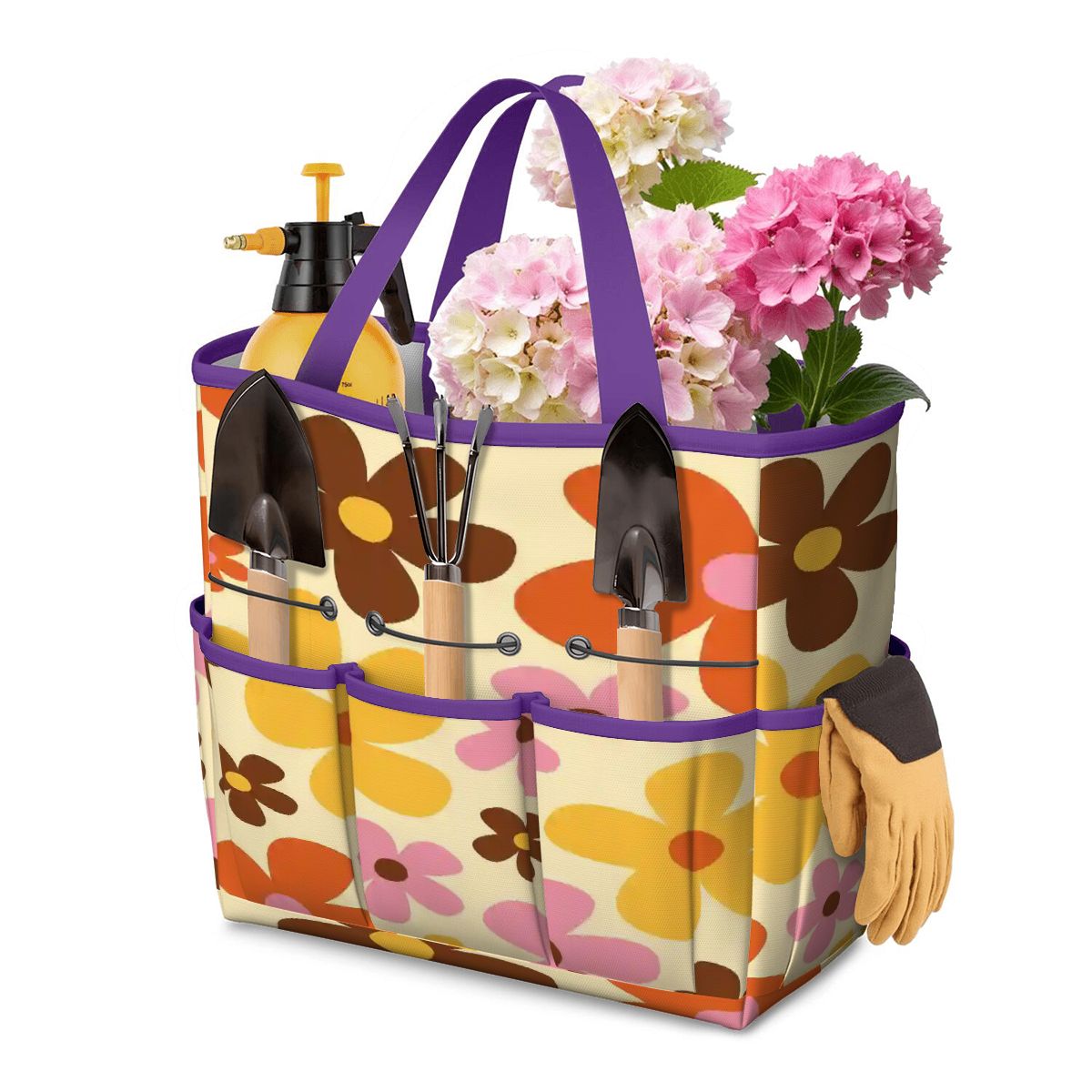 Kate McEnroe New York Flower Power Retro 70s Groovy Daisy Garden Tool Bag OrganizerGarden Tool BagAQCE2WQ5AD