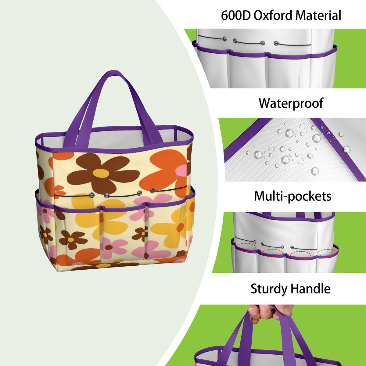 Kate McEnroe New York Flower Power Retro 70s Groovy Daisy Garden Tool Bag OrganizerGarden Tool BagtWgDUG8Q9q