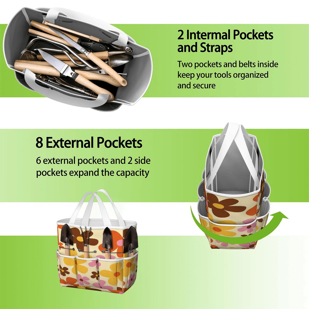 Kate McEnroe New York Flower Power Retro 70s Groovy Daisy Garden Tool Bag OrganizerGarden Tool BagtWgDUG8Q9q