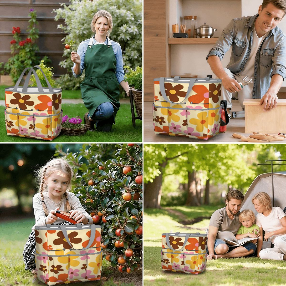 Kate McEnroe New York Flower Power Retro 70s Groovy Daisy Garden Tool Bag OrganizerGarden Tool BagtWgDUG8Q9q