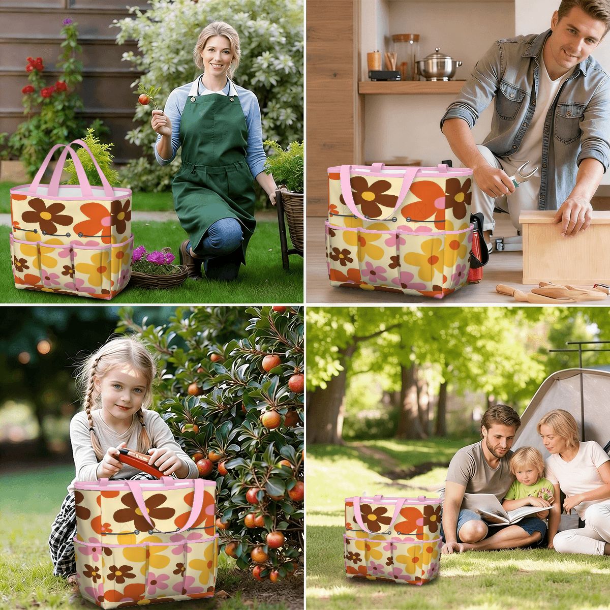 Kate McEnroe New York Flower Power Retro 70s Groovy Daisy Garden Tool Bag OrganizerGarden Tool BagtWgDUG8Q9q