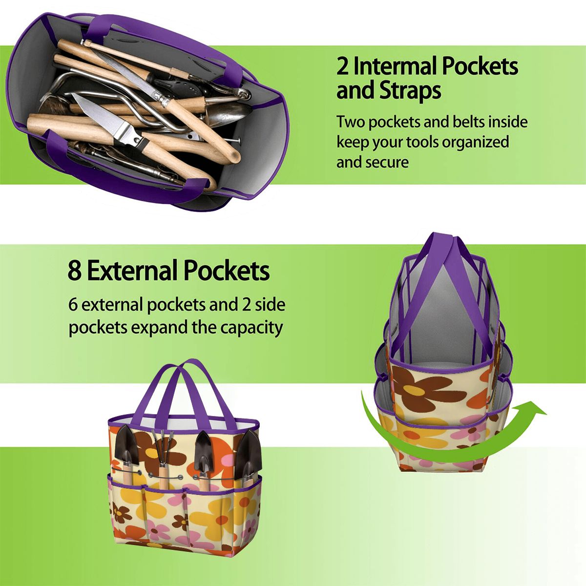 Kate McEnroe New York Flower Power Retro 70s Groovy Daisy Garden Tool Bag OrganizerGarden Tool BagtWgDUG8Q9q