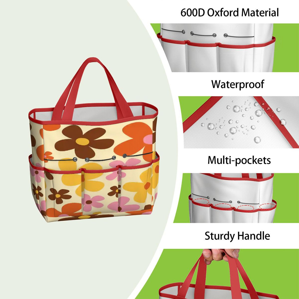 Kate McEnroe New York Flower Power Retro 70s Groovy Daisy Garden Tool Bag OrganizerGarden Tool BagtWgDUG8Q9q