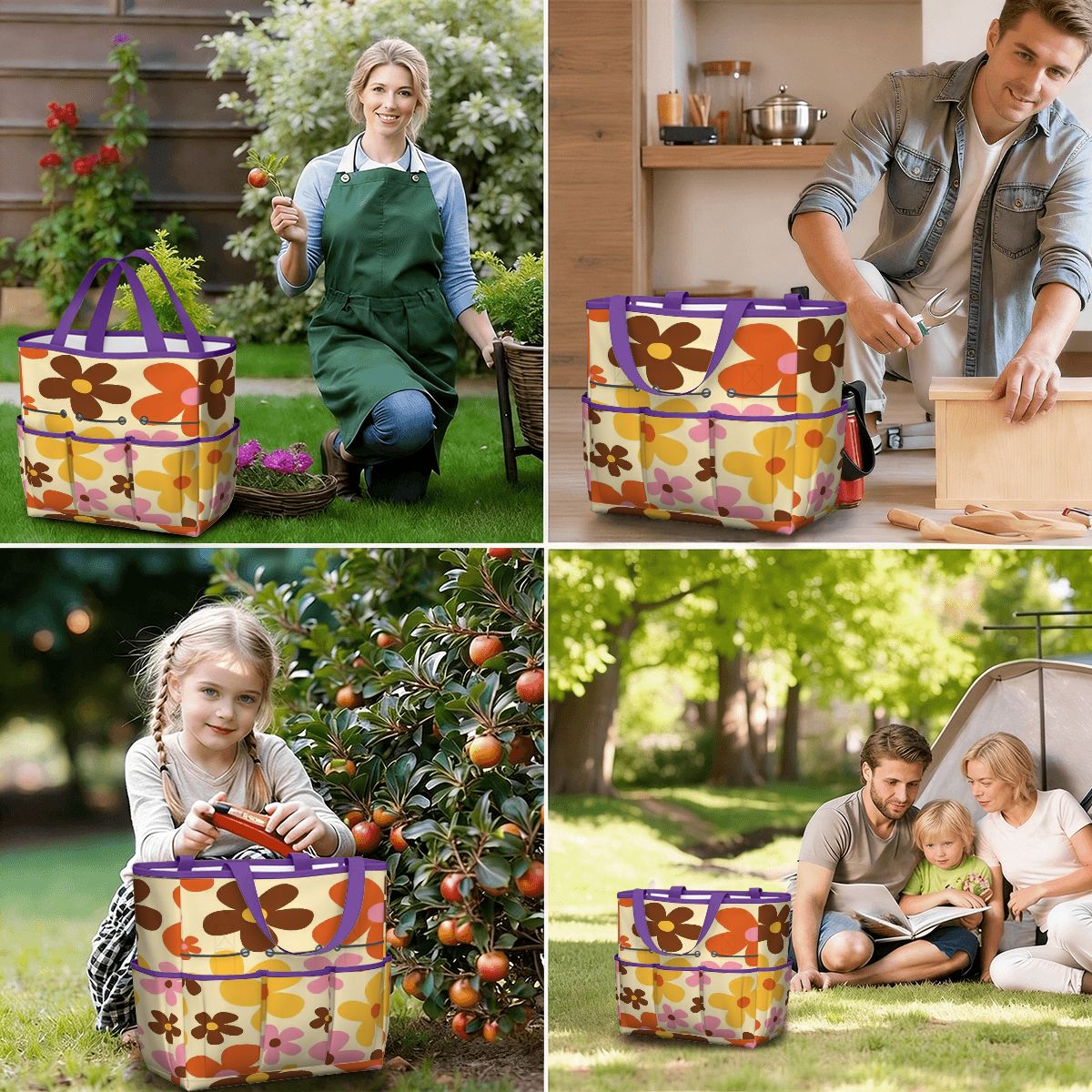 Kate McEnroe New York Flower Power Retro 70s Groovy Daisy Garden Tool Bag OrganizerGarden Tool BagtWgDUG8Q9q