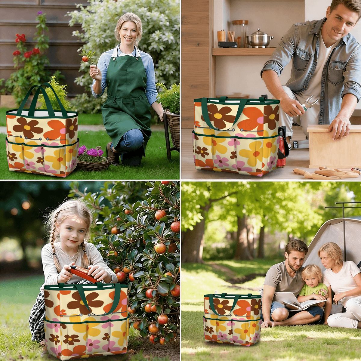 Kate McEnroe New York Flower Power Retro 70s Groovy Daisy Garden Tool Bag OrganizerGarden Tool BagtWgDUG8Q9q