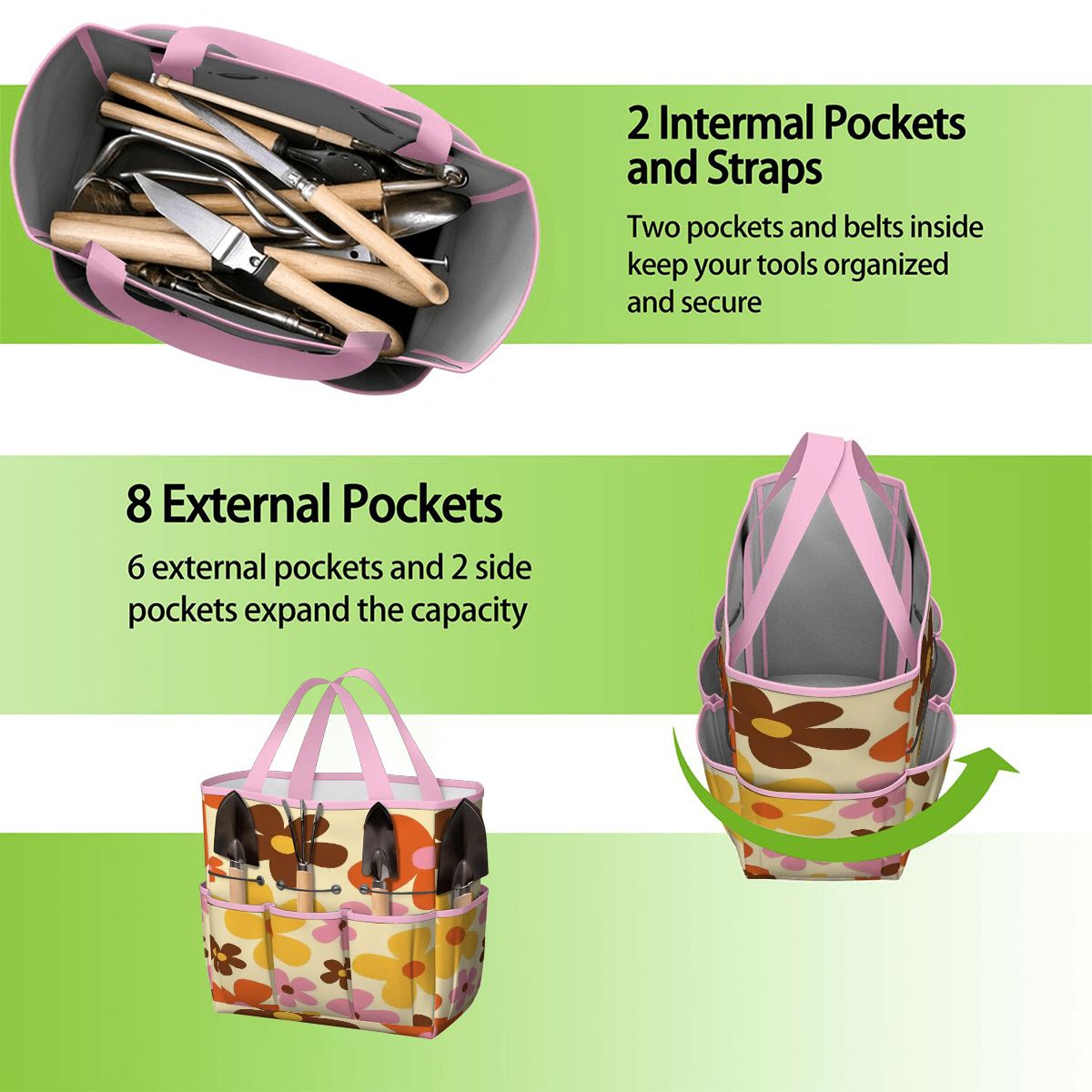 Kate McEnroe New York Flower Power Retro 70s Groovy Daisy Garden Tool Bag OrganizerGarden Tool BagtWgDUG8Q9q