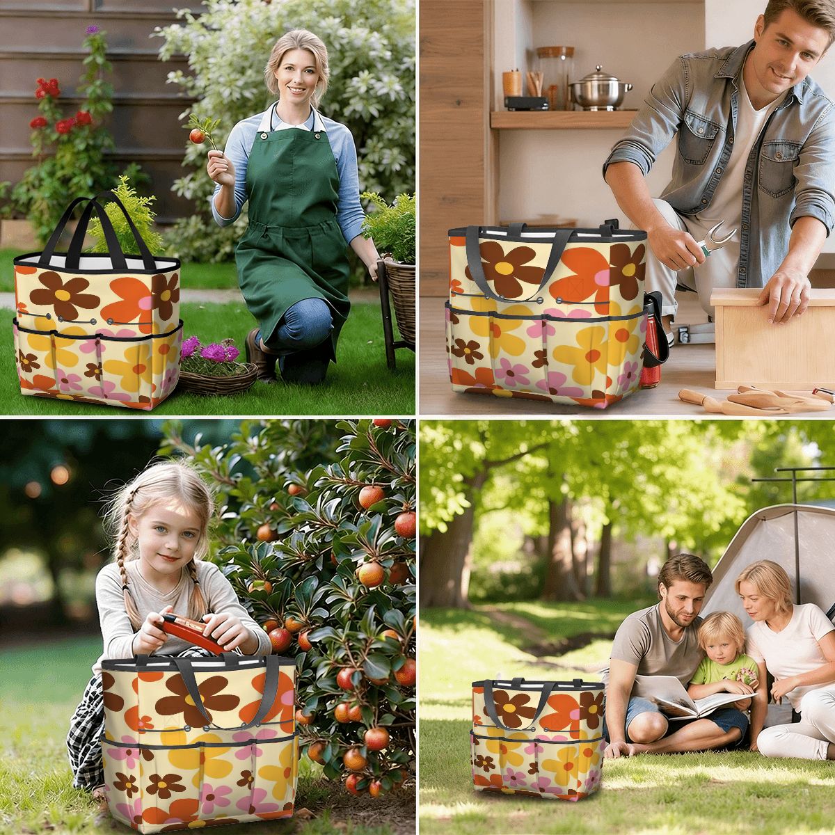 Kate McEnroe New York Flower Power Retro 70s Groovy Daisy Garden Tool Bag OrganizerGarden Tool BagtWgDUG8Q9q