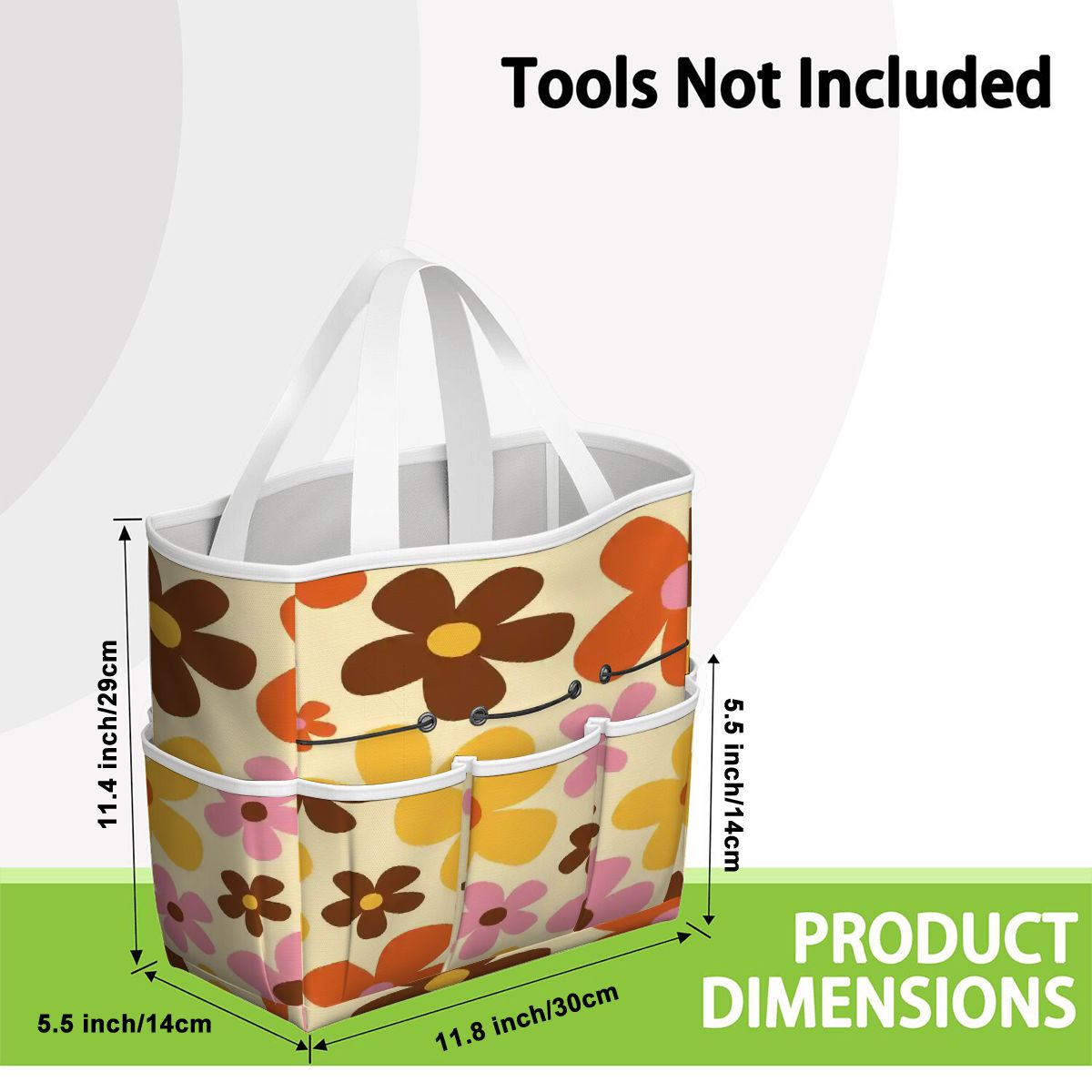 Kate McEnroe New York Flower Power Retro 70s Groovy Daisy Garden Tool Bag OrganizerGarden Tool BaguEB6XXekuf