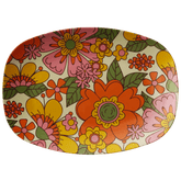 Kate McEnroe New York Flower Power Serving Platter, Retro 70s Floral Mid Century Modern DishServing Platters