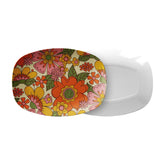 Kate McEnroe New York Flower Power Serving Platter, Retro 70s Floral Mid Century Modern DishServing Platters