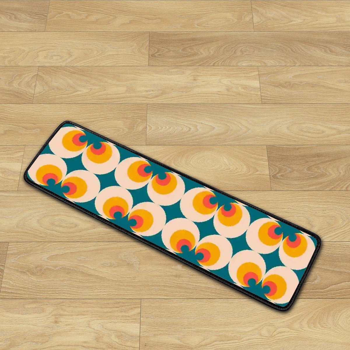 Kate McEnroe New York Flower Power Stair Treads, Mid Century Modern 70s Mod Floral Step CoversStair TreadsSkN0UNhWoG