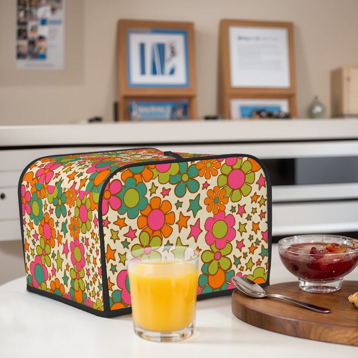 Kate McEnroe New York Flower Power Toaster Cover, Groovy Retro 70s Floral Kitchen DecorToaster Covers
