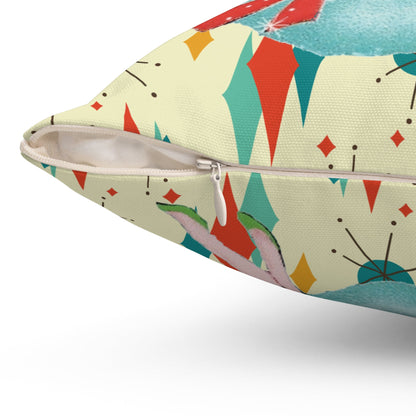 Kate McEnroe New York Fly Me to the Moon Mid Century Modern Throw Pillow, Retro Mod GirlThrow Pillows29102045175775823597