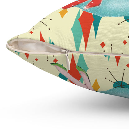 Kate McEnroe New York Fly Me to the Moon Mid Century Modern Throw Pillow, Retro Mod GirlThrow Pillows29102045175775823597