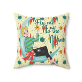 Kate McEnroe New York Fly Me to the Moon Mid Century Modern Throw Pillow, Retro Mod GirlThrow Pillows70384028667609328958