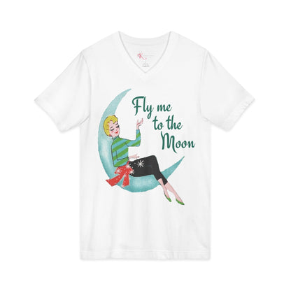 Kate McEnroe New York Fly Me to the Moon Retro Mid Century Modern Kitsch V Neck T ShirtT-Shirts74267874496048733387