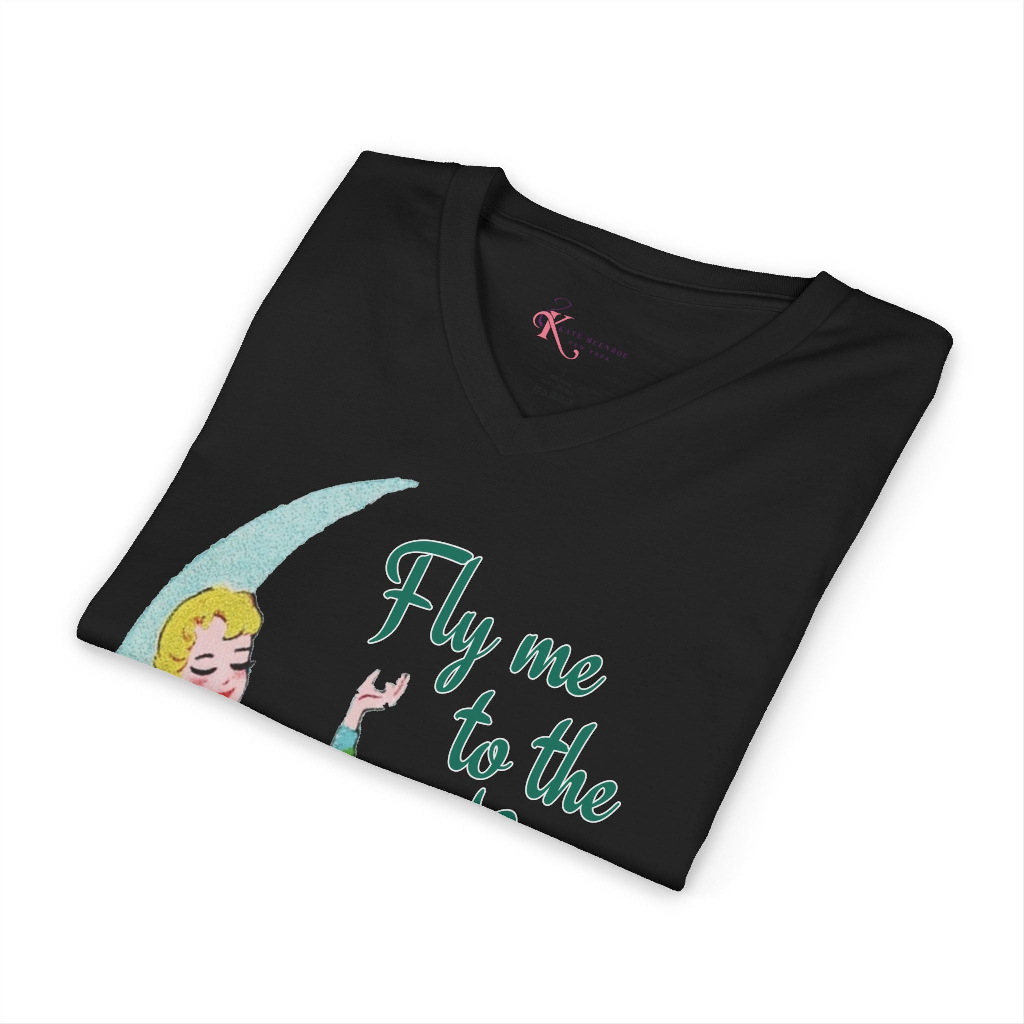 Fly Me to the Moon Retro Mid Century Modern Kitsch V Neck T Shirt